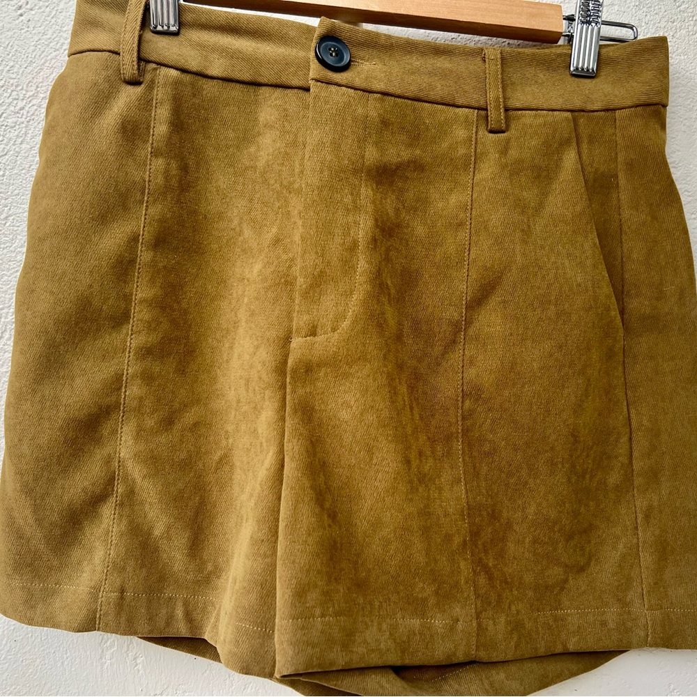 Women's Suede Tan Shorts